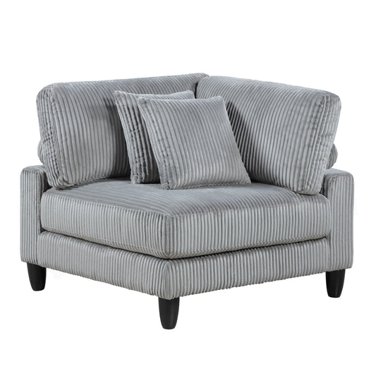 TREATLIFE HOME Living Room Corner Chair Gray Upholstered Soft Cushion with Solid Wood Legs, Modular Design