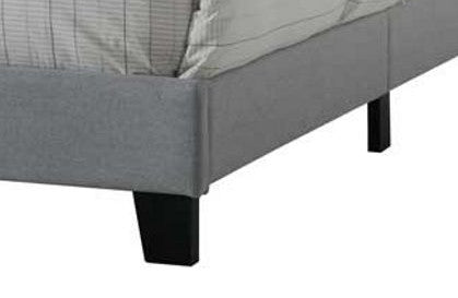 Elegant Queen Bed with Arched Headboard and Low Footboard in Gray