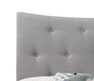 Elegant Queen Bed with Arched Headboard and Low Footboard in Gray