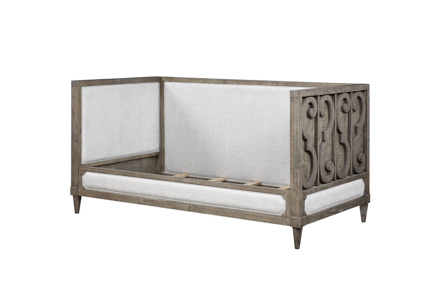 Elegant Upholstered Twin Daybed with Slat Support in Tan
