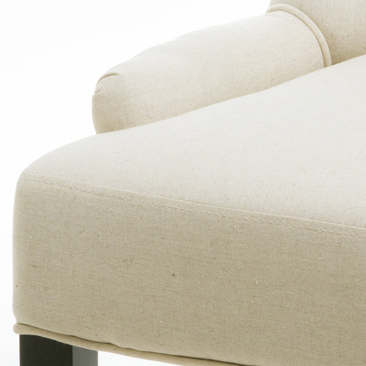 TREATLIFE HOME Set of 2 Contemporary Dining Chairs with Curved Tufted Backrest and Tapered Legs, Upholstered in Beige