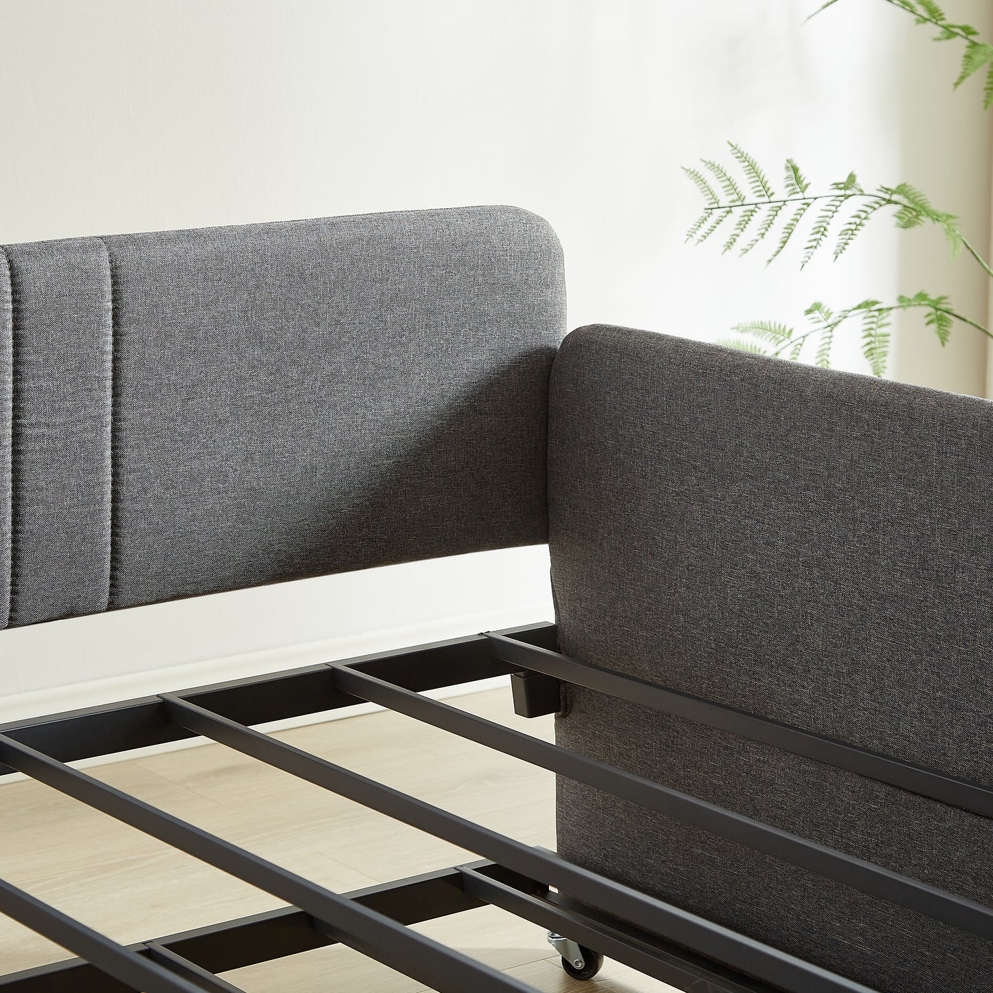 Space-Saving Daybed with Trundle Twin Size in Grey