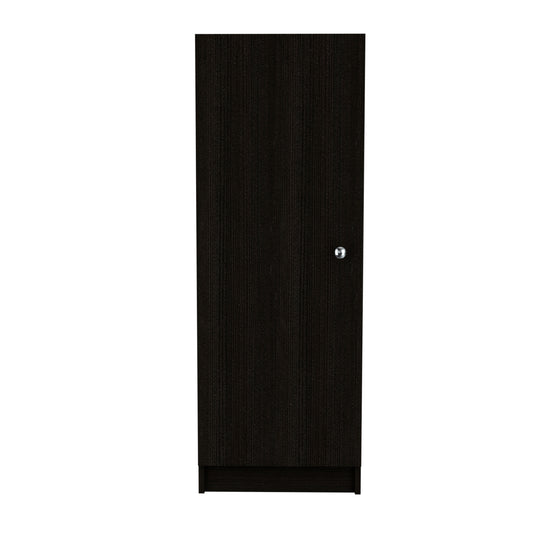 Modern black wood grain wardrobe door with silver handle