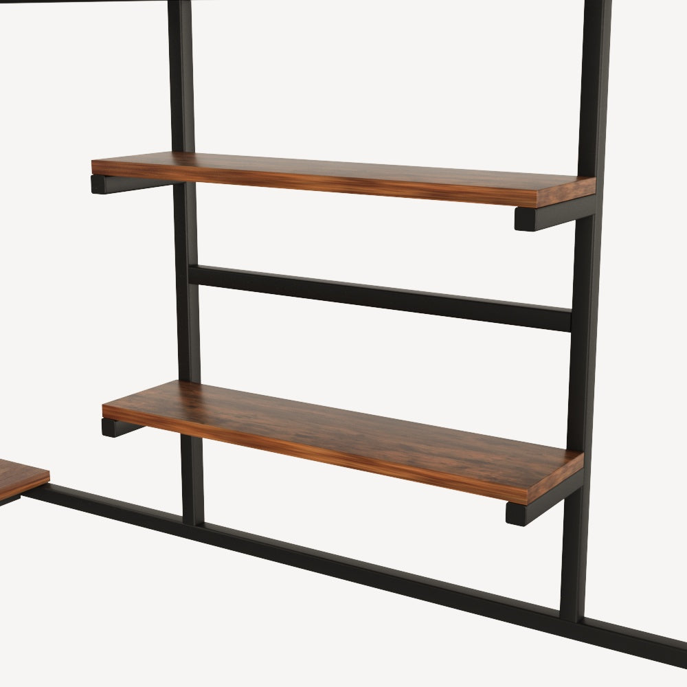 Maximize Space with Full Size Loft Bed, Black, LED Lights