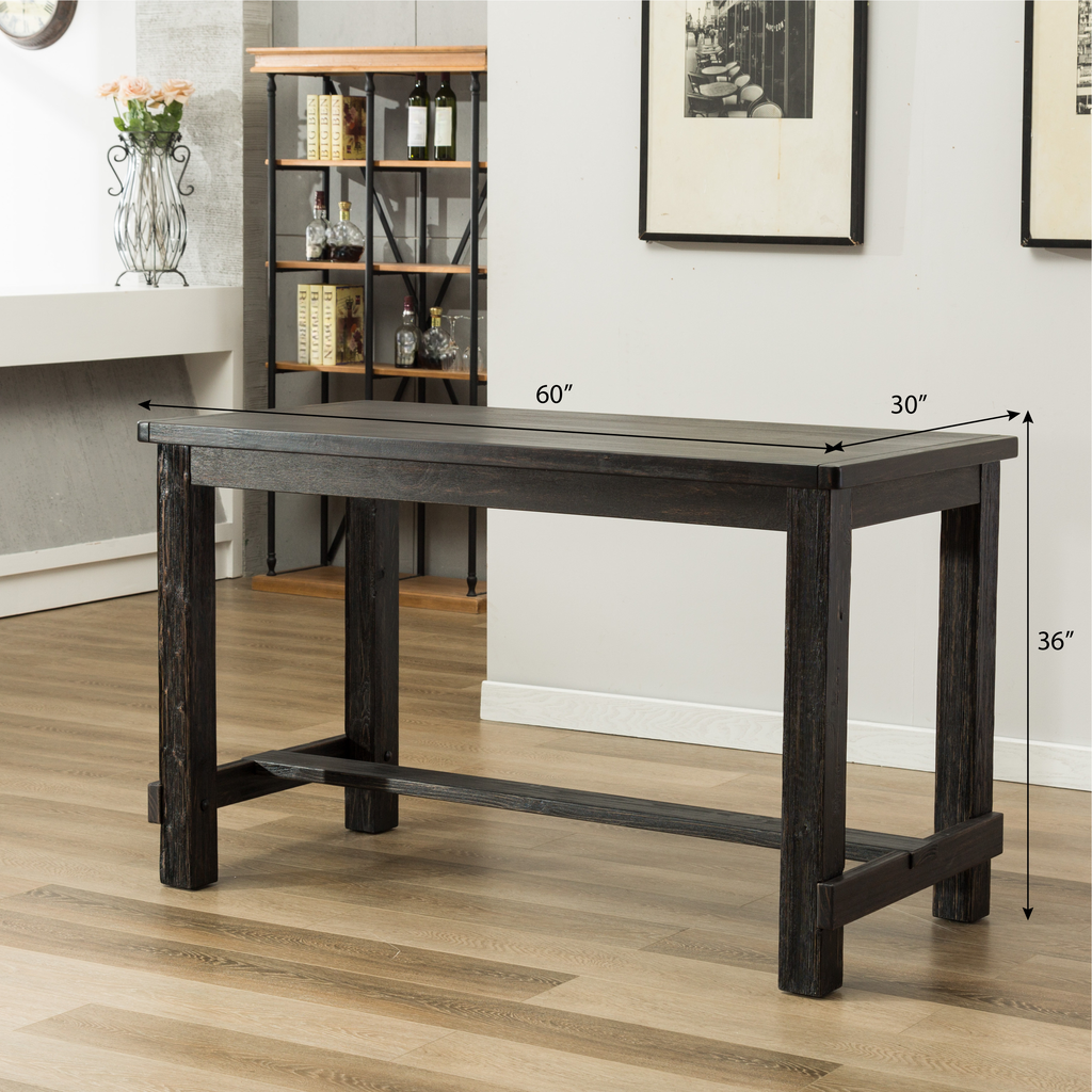 Dark wood counter height table
