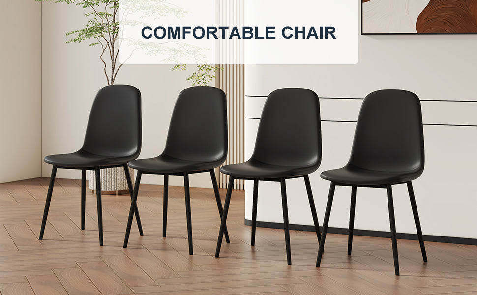 Black modern dining chairs with sleek design