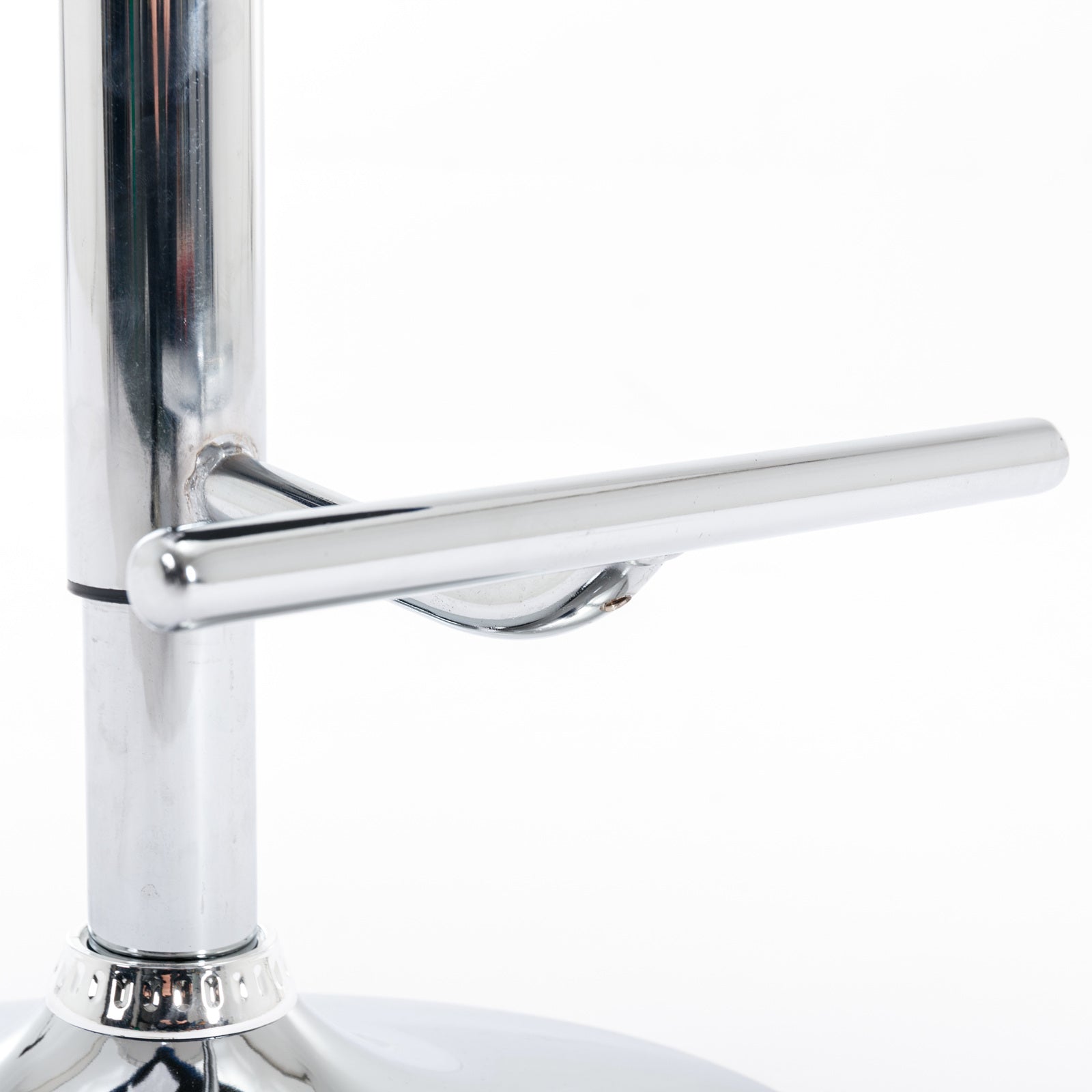 Chrome bar stool footrest detail