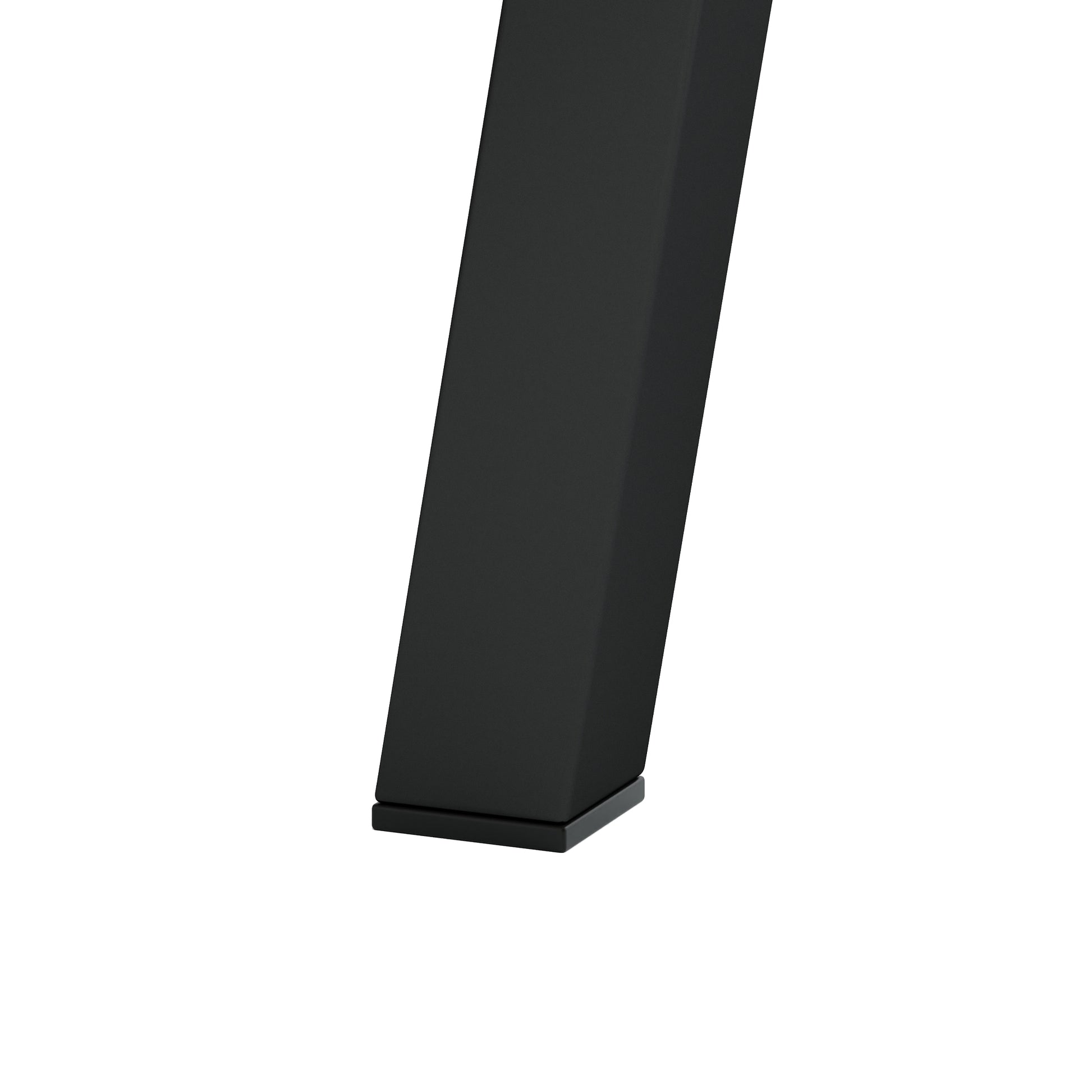 Black metal furniture leg with a square base