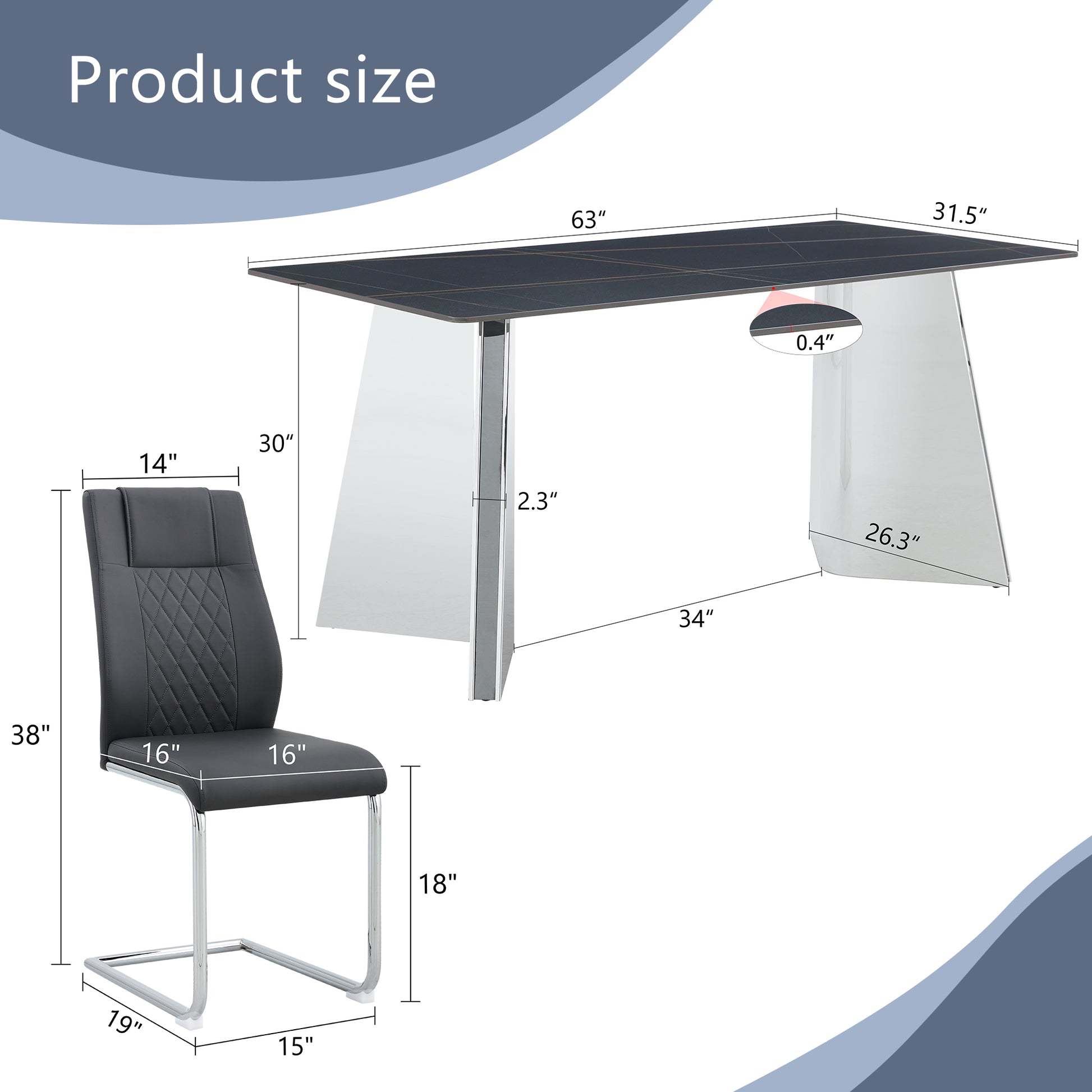 Glass top dining table with chrome legs dimensions