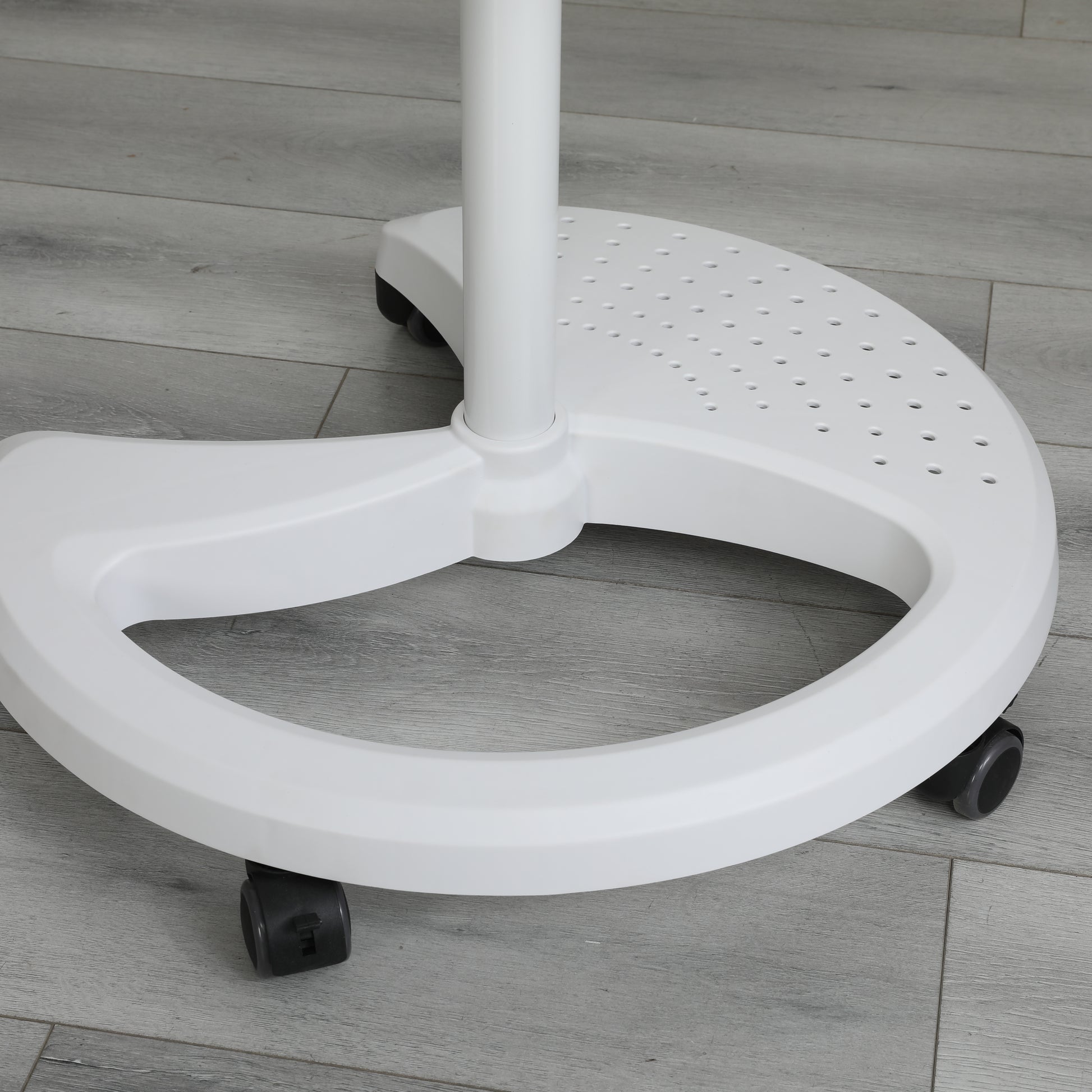 White rolling stand base with perforated top