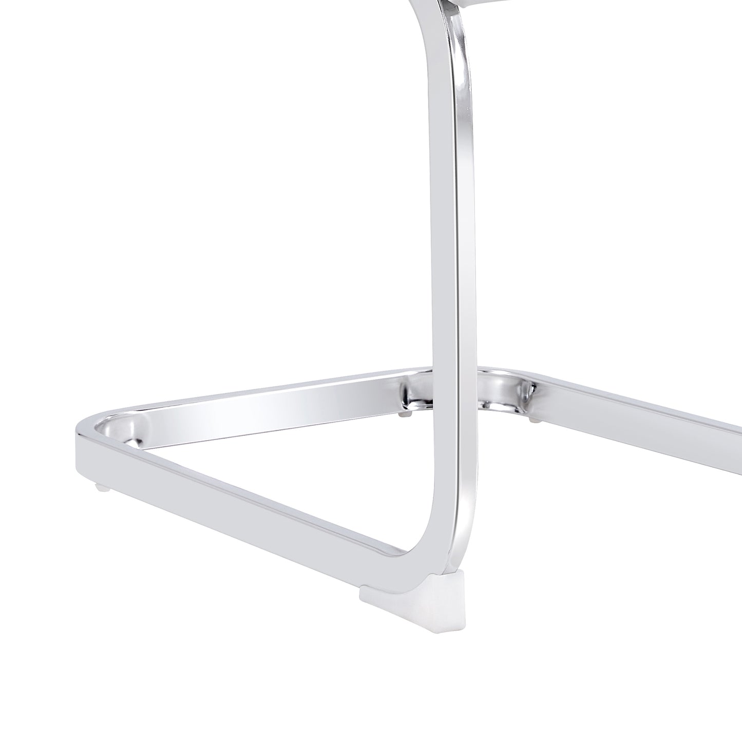 Chromeplated steel chair base with rounded edges