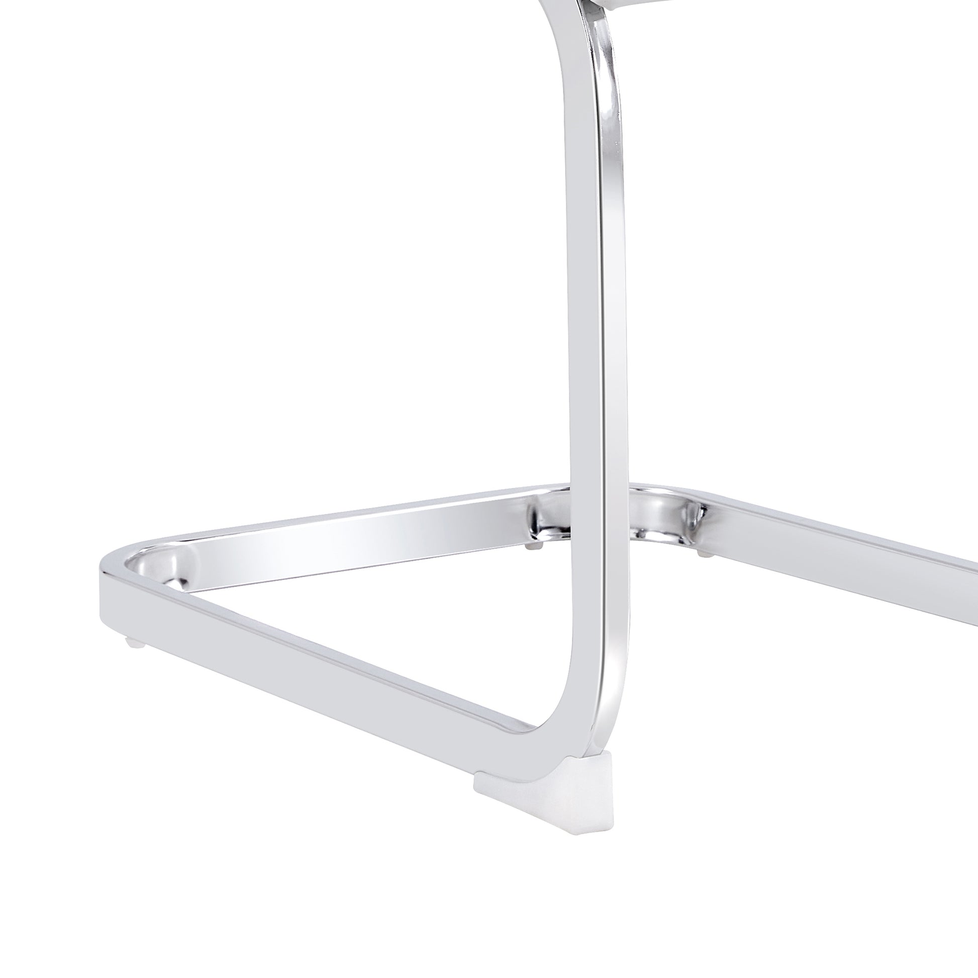 Chromeplated steel chair base with rounded edges