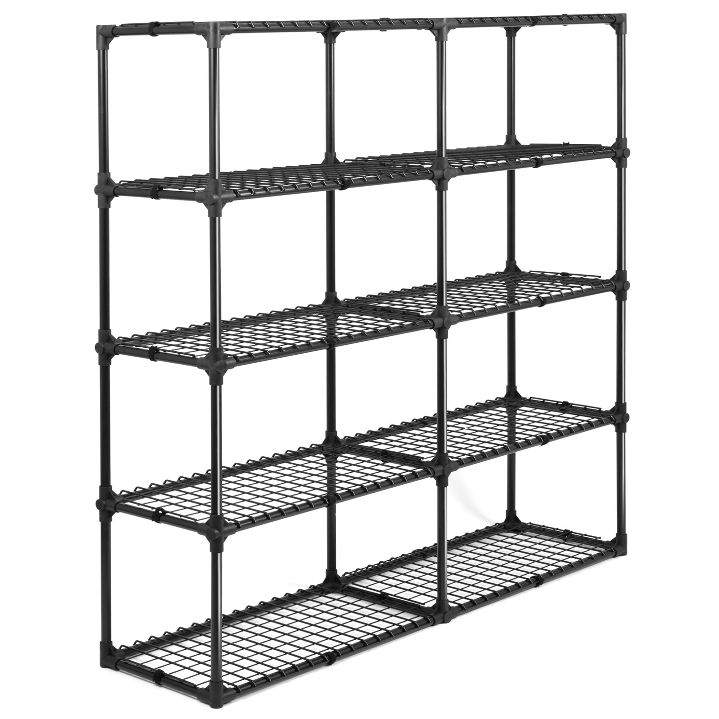 Black wire shelving unit