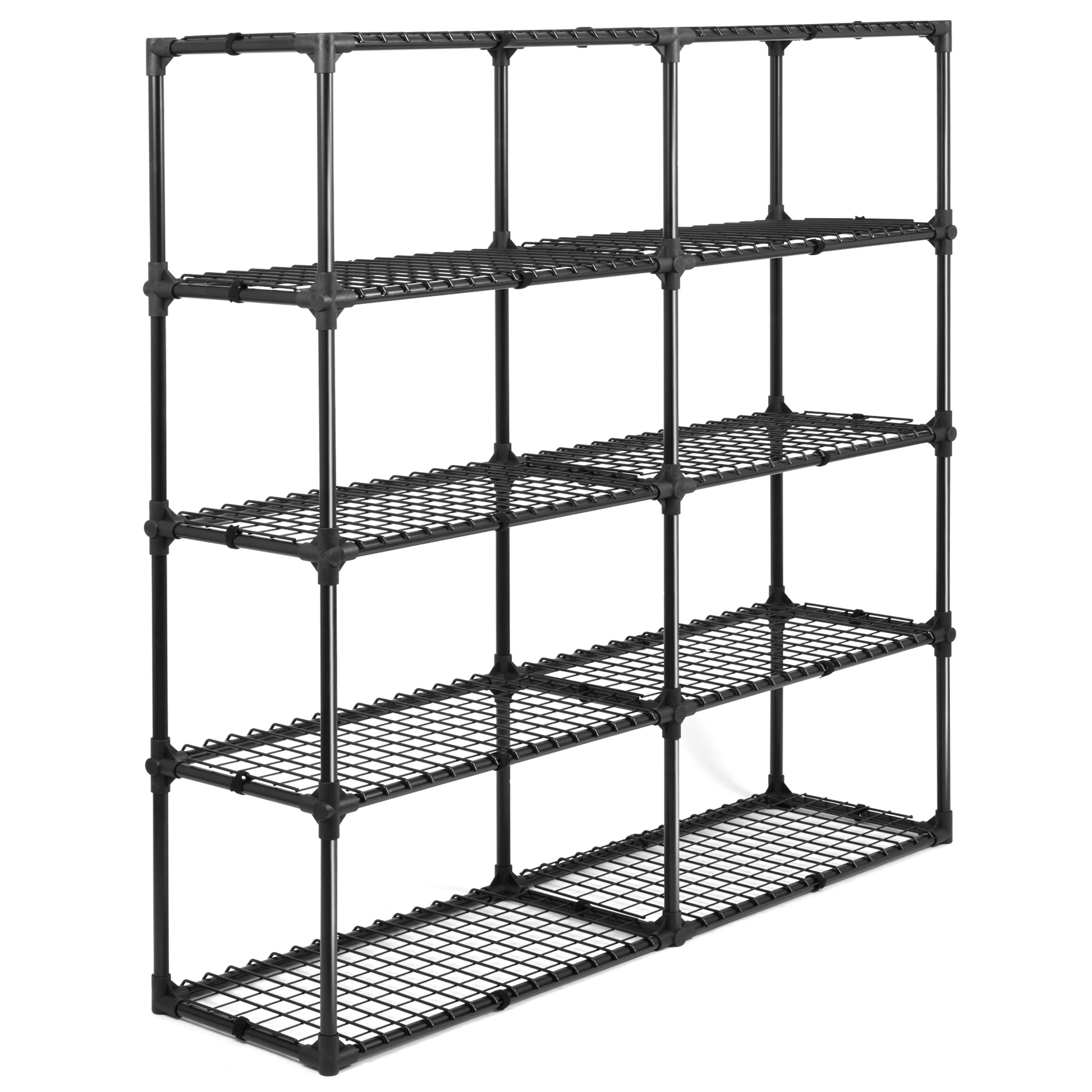 Black wire shelving unit