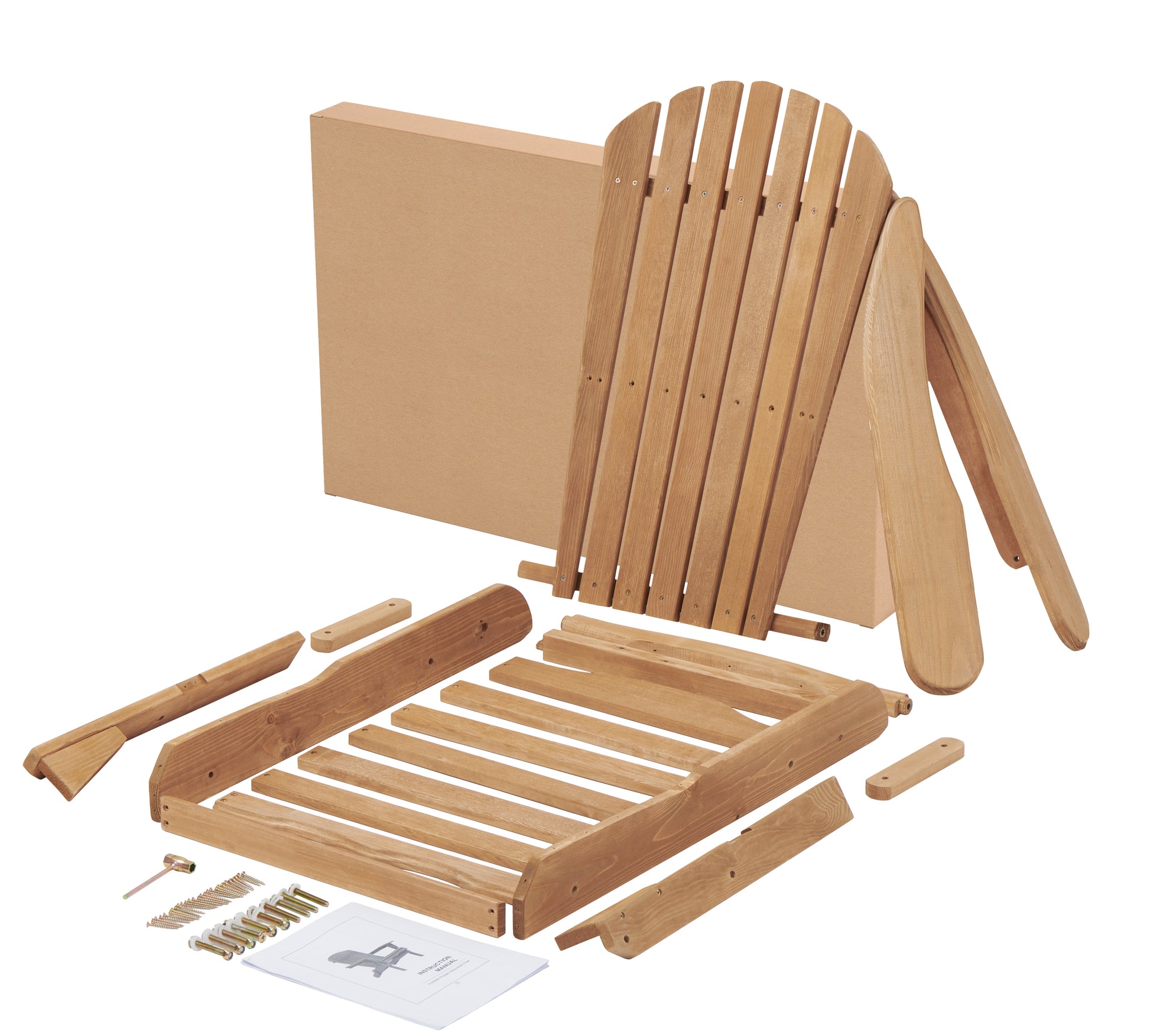 Wooden Adirondack chair DIY kit with hardware and instructions