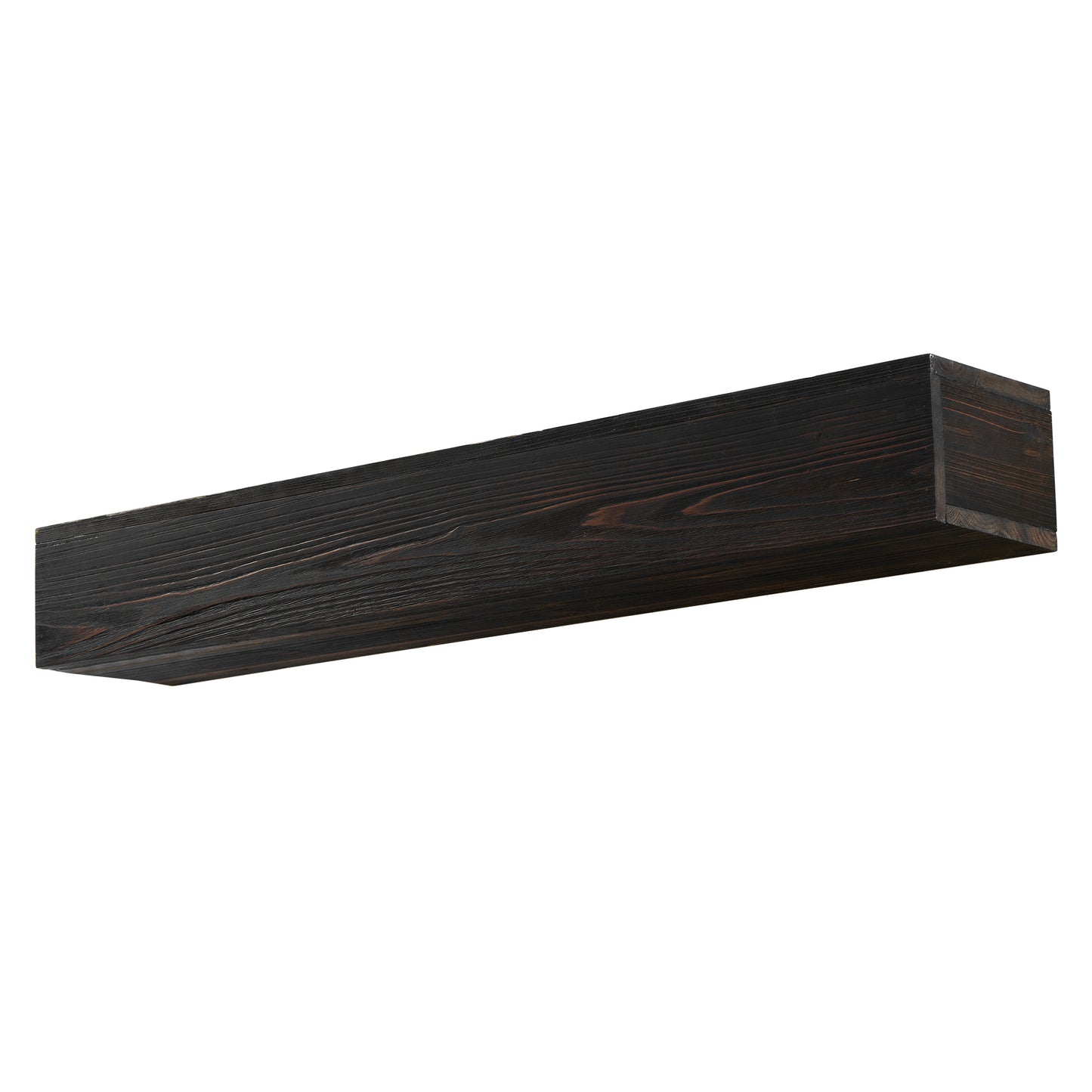 Dark stained wooden beam with visible grain texture