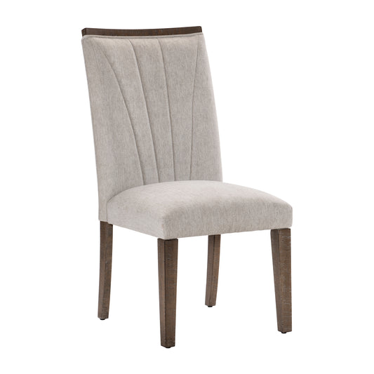 TREATLIFE HOME Stylish Dining Side Chairs Set of 2 for Comfort and Elegance, Durable Wooden Frame with Gray Textured Upholstery