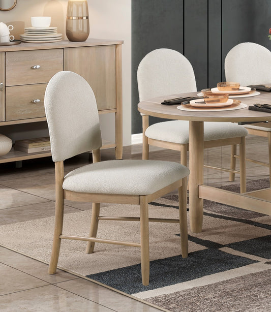TREATLIFE HOME Elegant and Comfortable Upholstered Dining Side Chairs, Set of 2, Classic Style in Beige