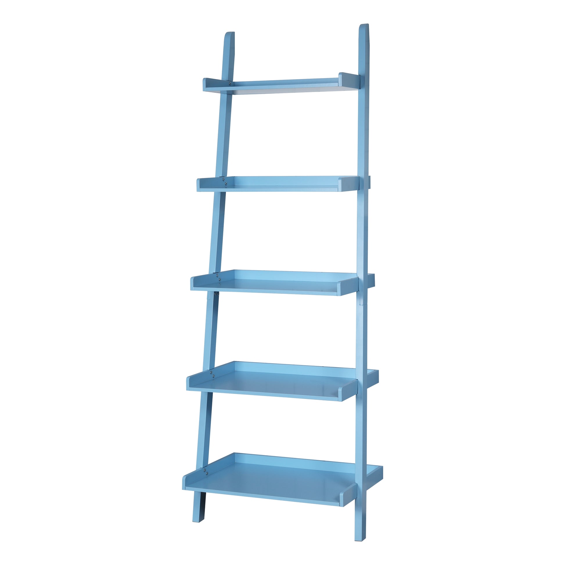 Light blue fivetier ladder shelf for home decor