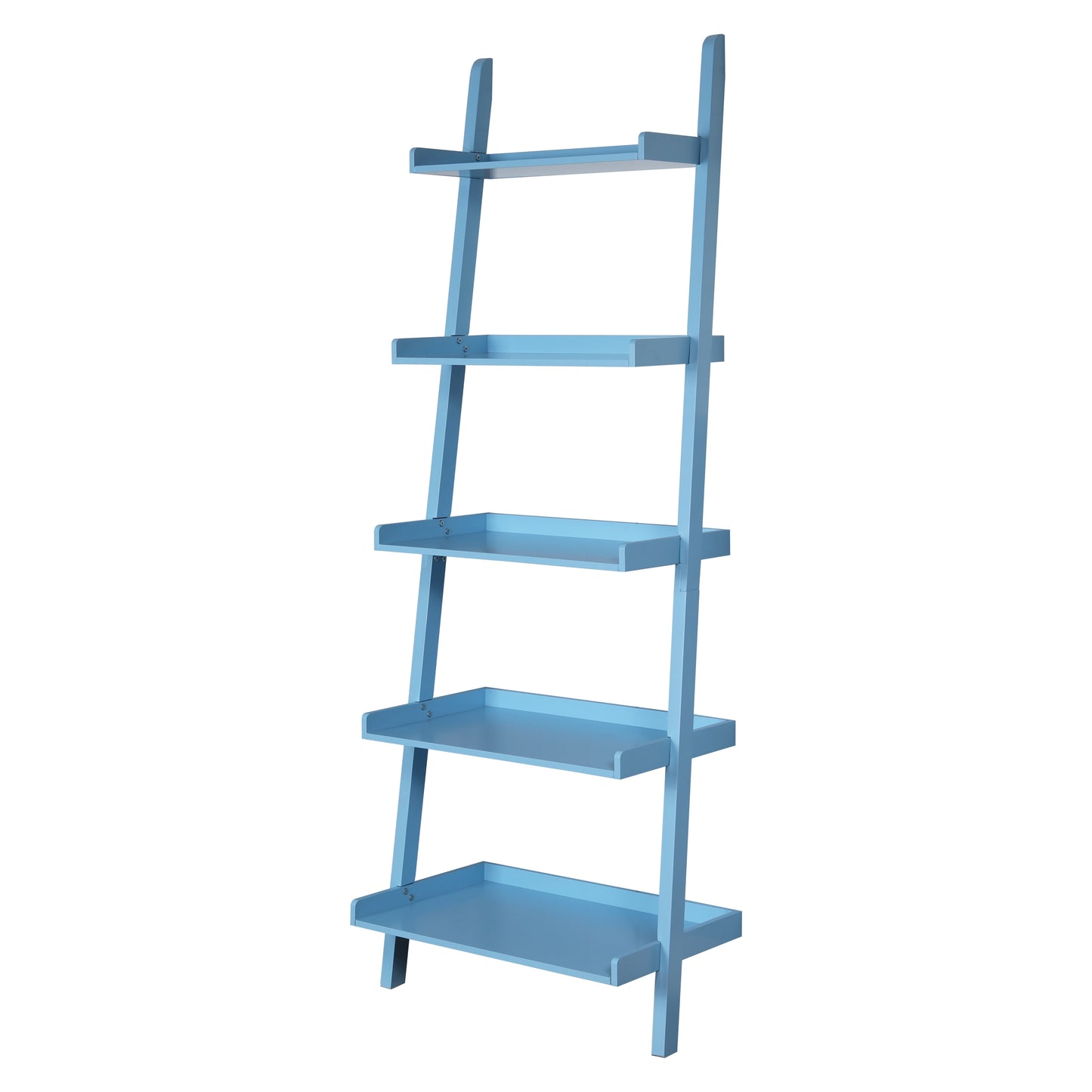 Light blue fivetier leaning ladder bookshelf