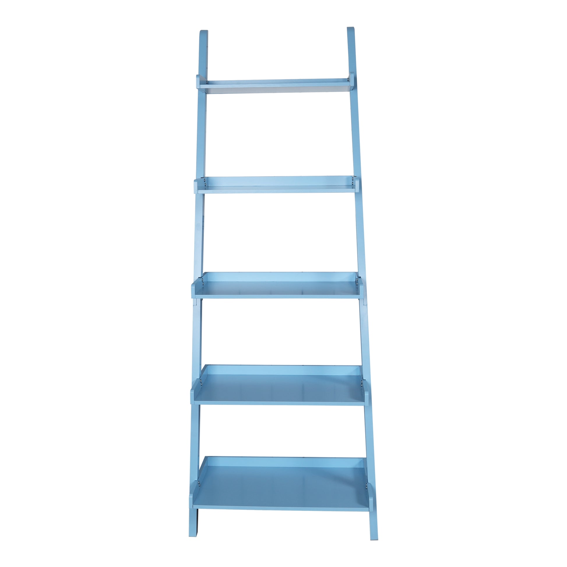 Light blue tier ladder shelf for modern living rooms