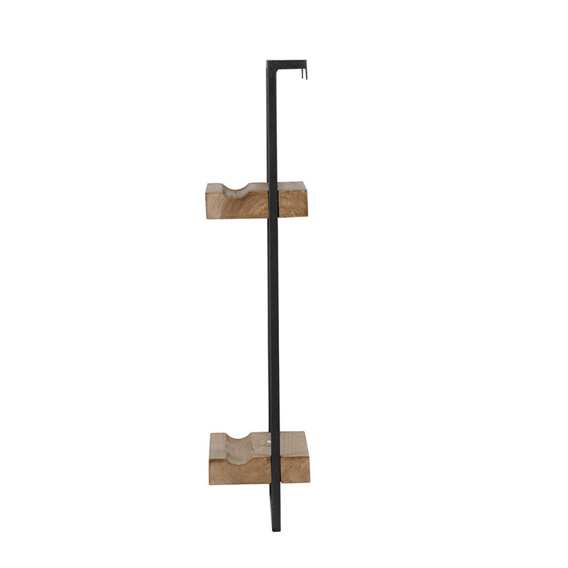 Rustic wood and metal pipe holder stand