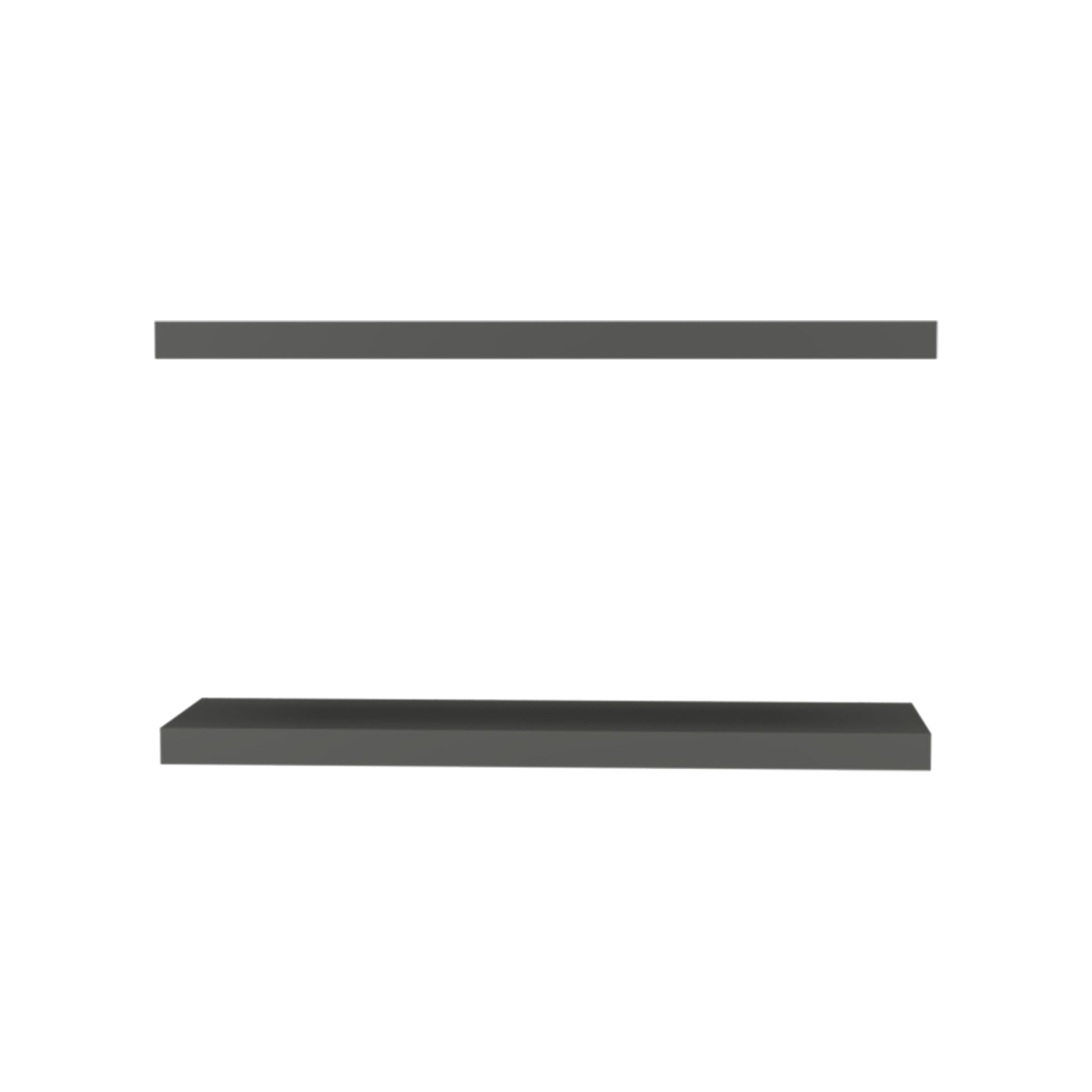 Dark gray metal floating shelf