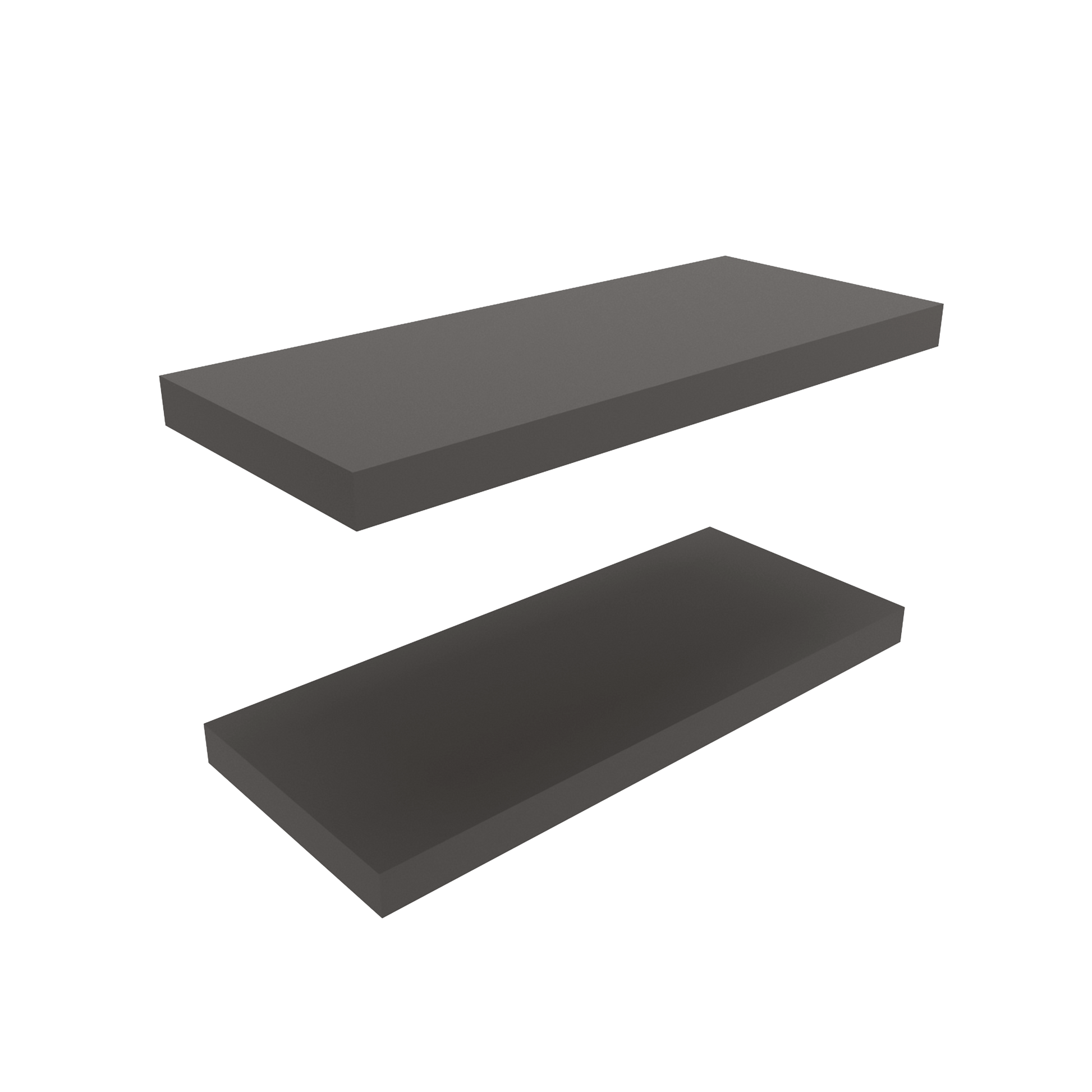 Sleek dark grey floating shelf