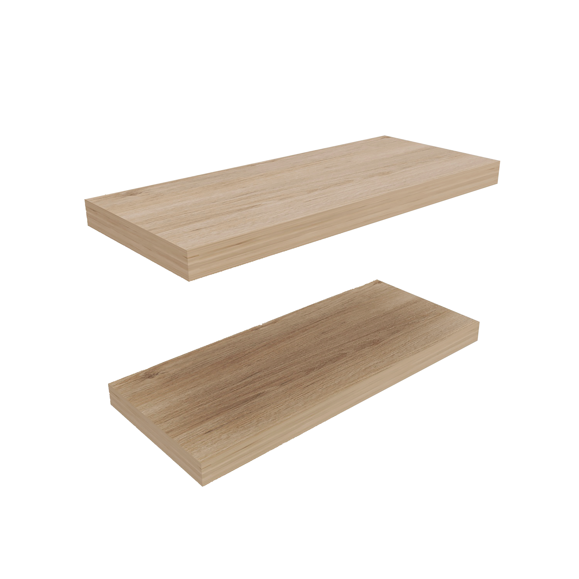 Light oak wood shelf for wall mounting