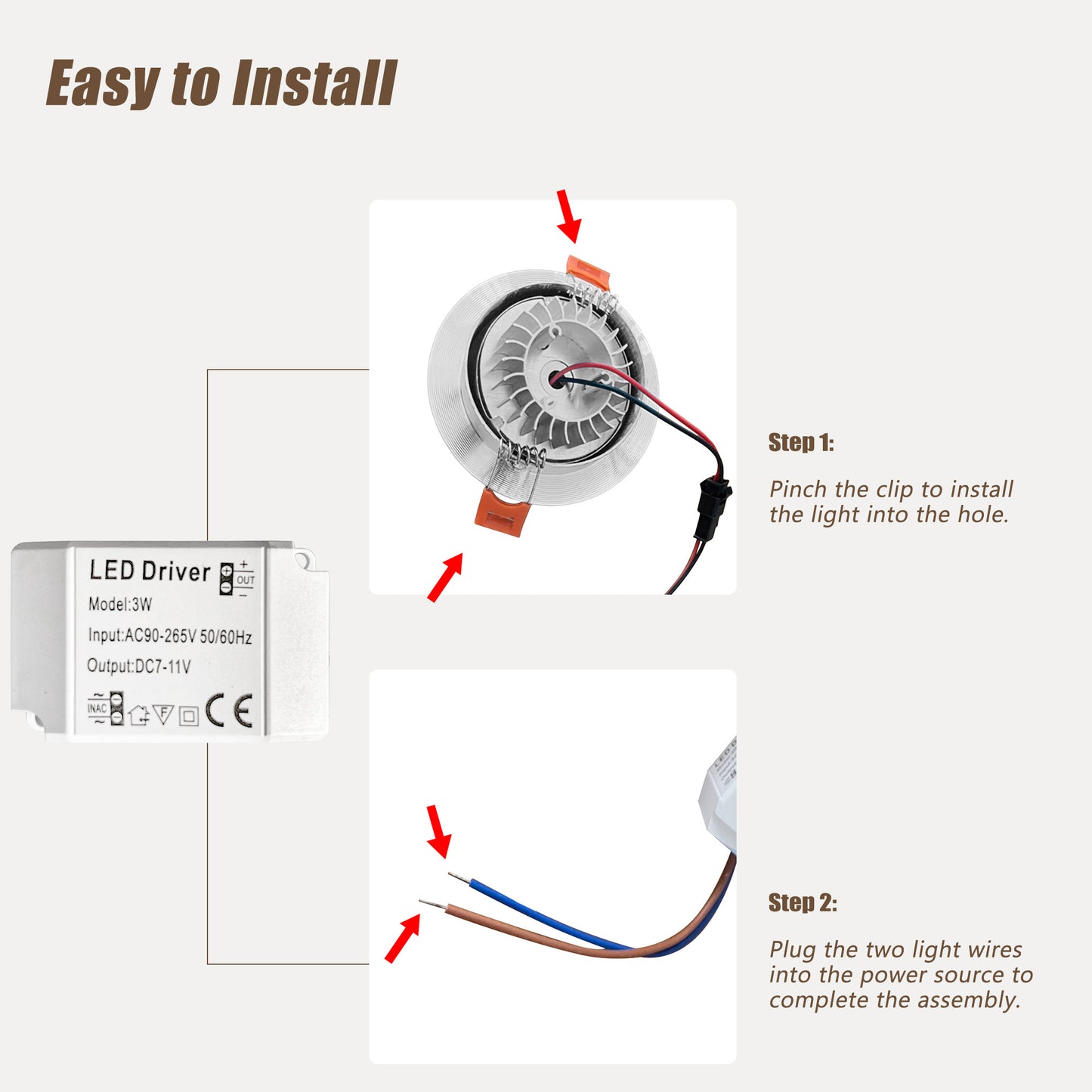 W LED driver power supply for ceiling lights