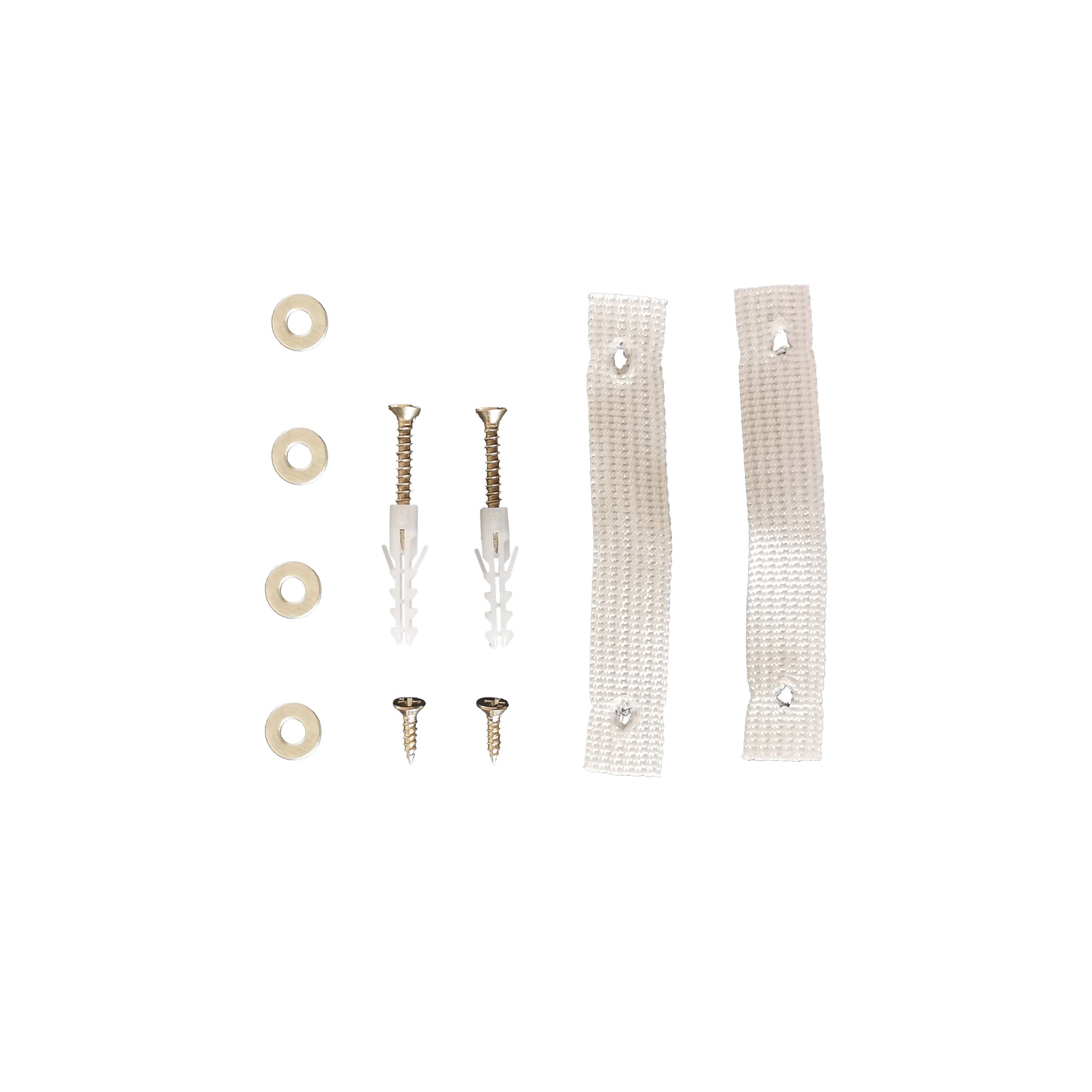 Set of wall mounting screws and anchors