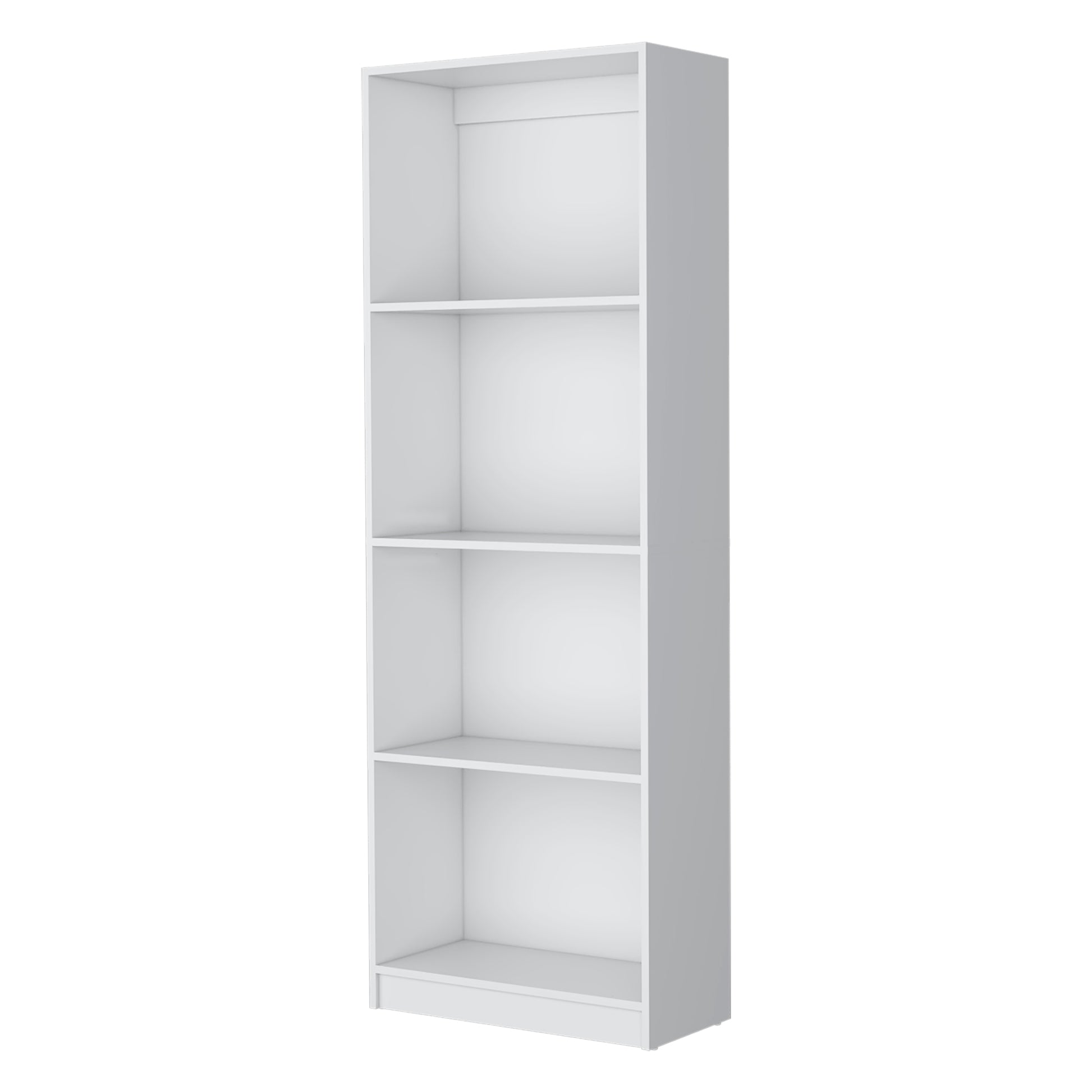 Slim white shelf bookcase for organizing books and decor