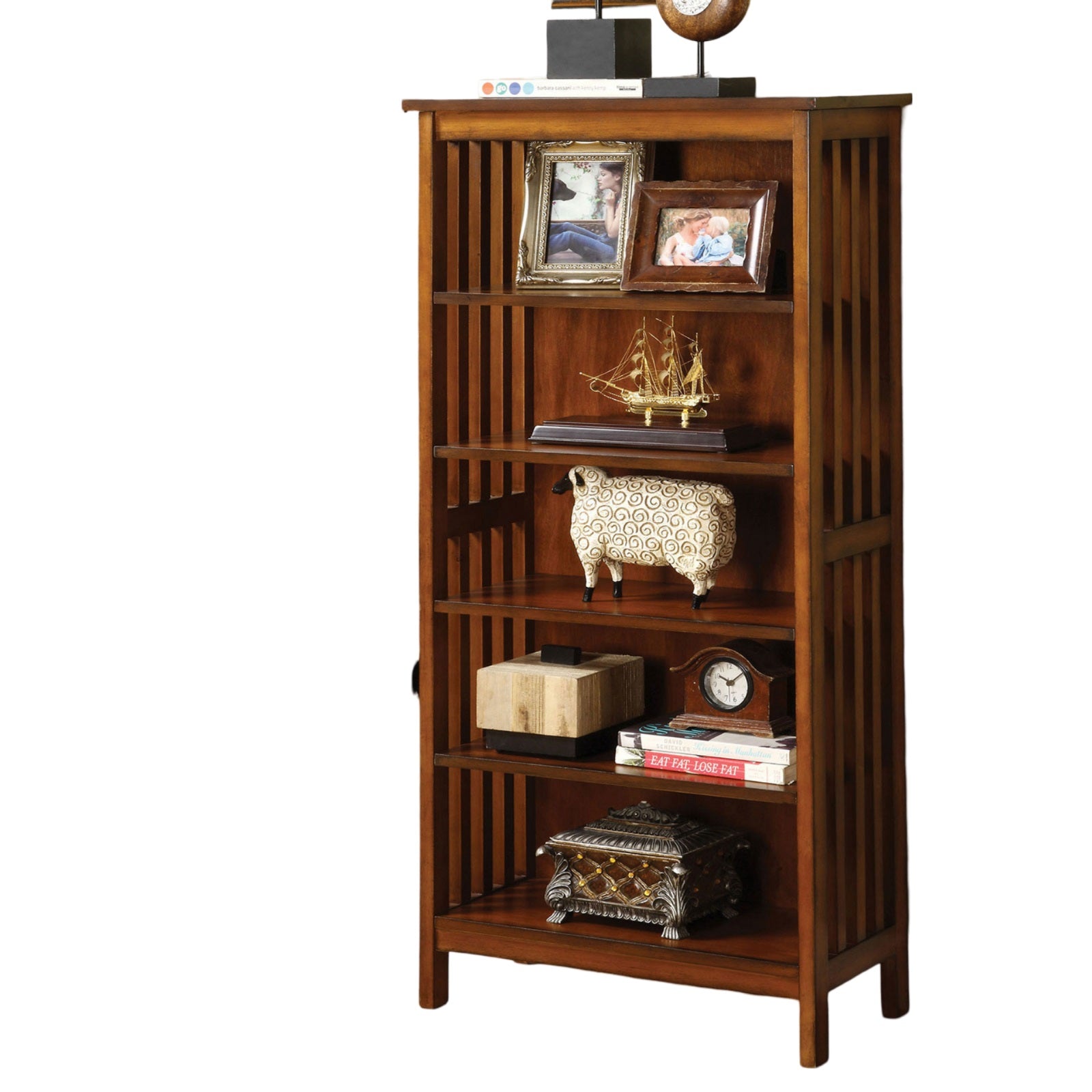 Rich mahogany barrister bookcase with glass doors and adjustable shelves