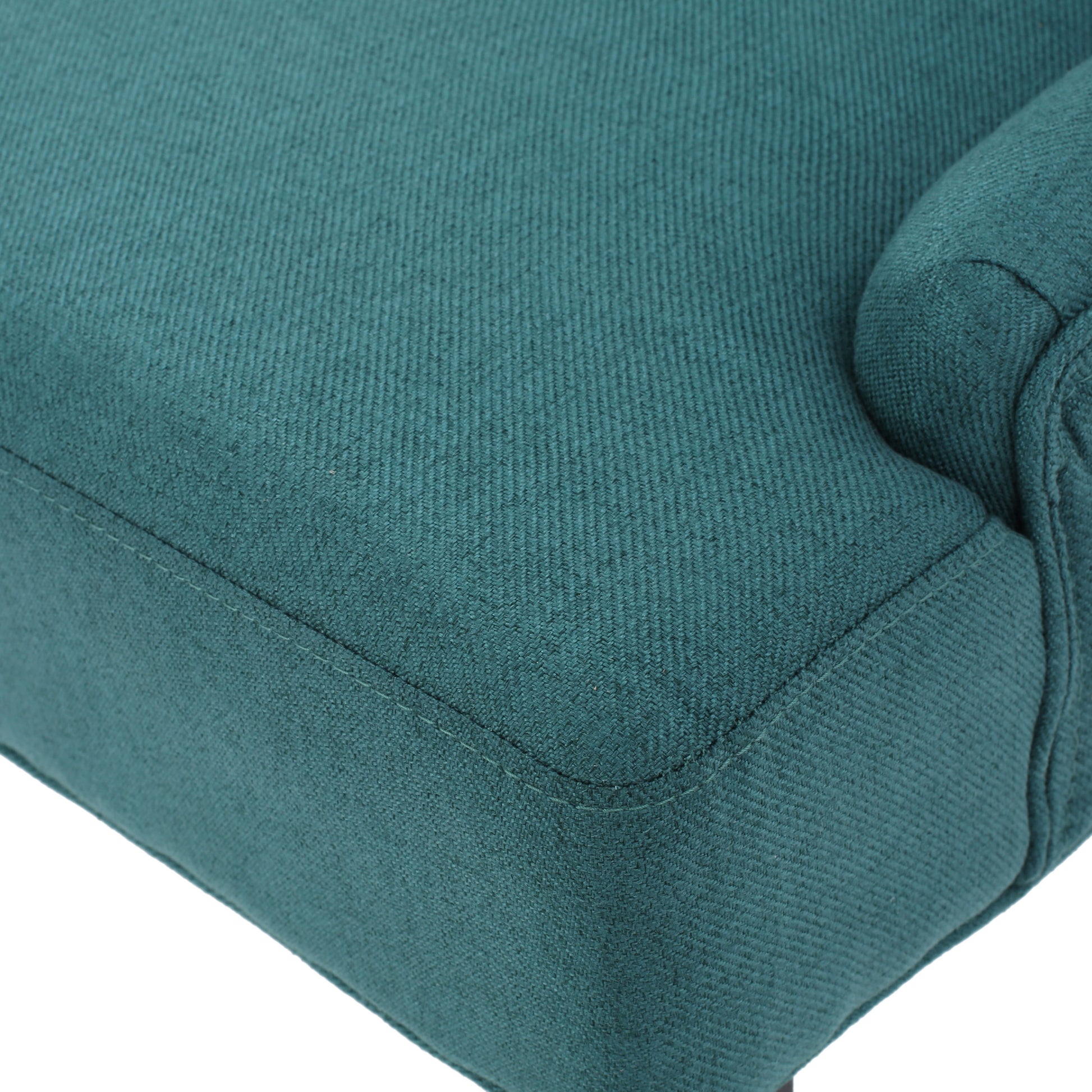 Teal textured fabric swatch for upholstery