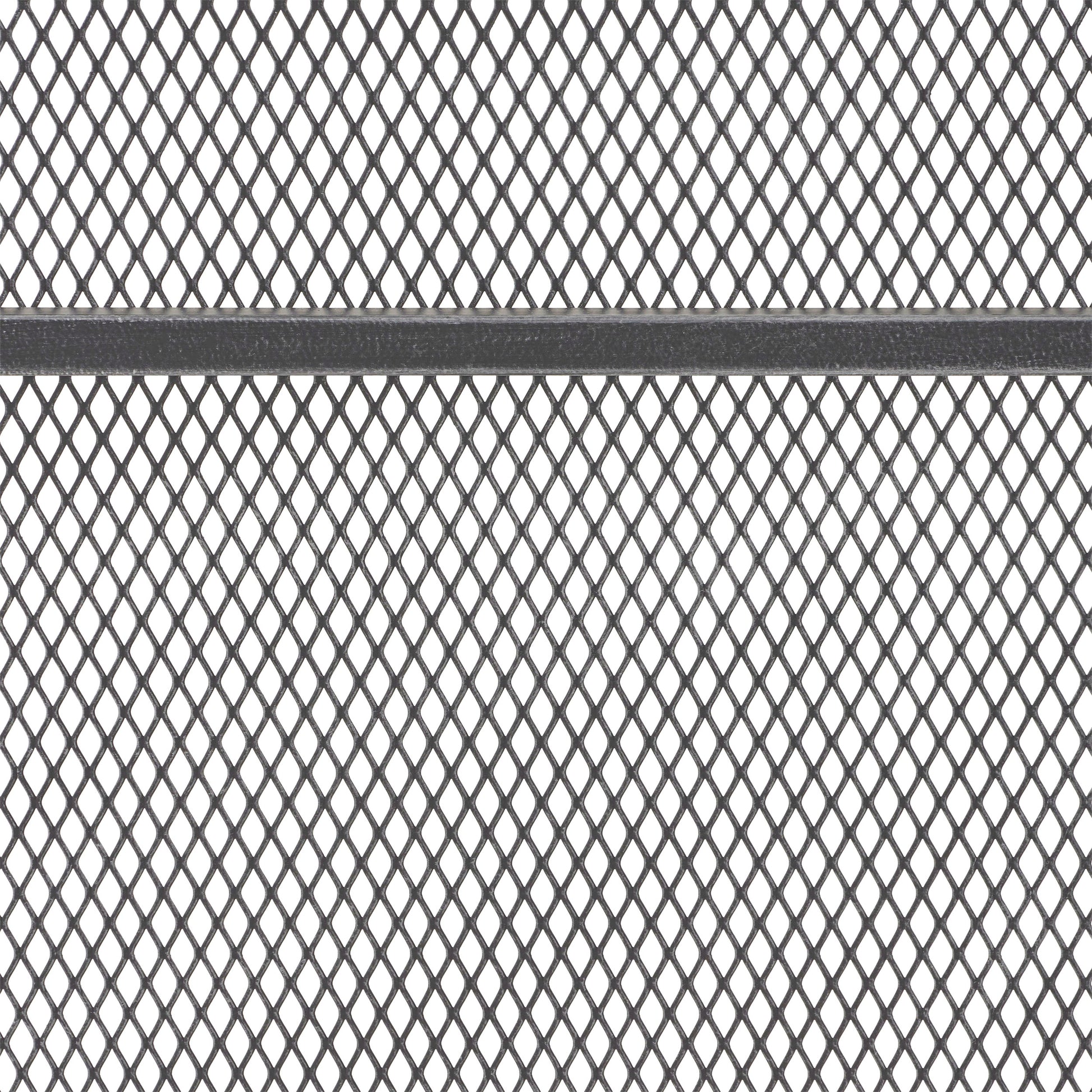 Dark grey expanded metal mesh sheet with diamond patterns