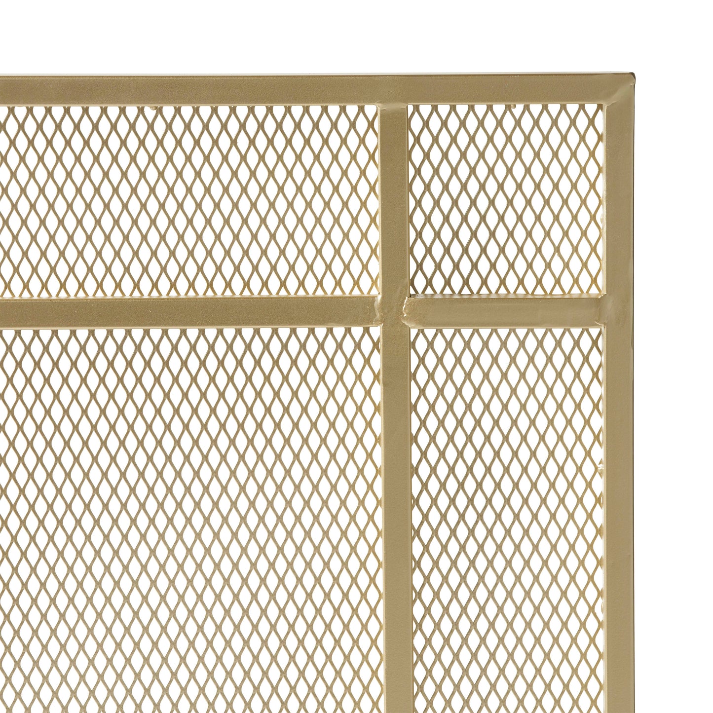 Gold diamond mesh metal panel with a textured finish