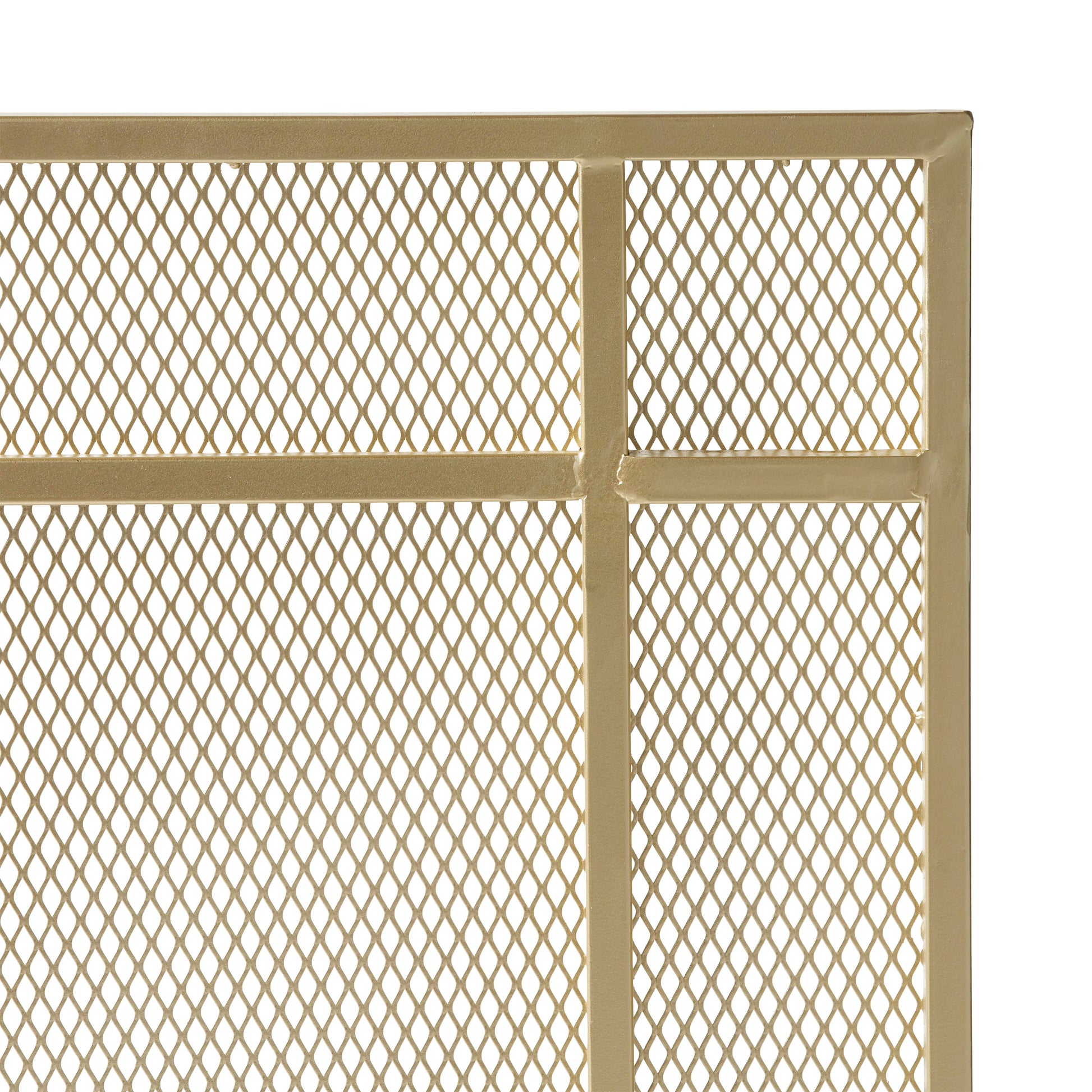 Gold diamond mesh metal panel with a textured finish
