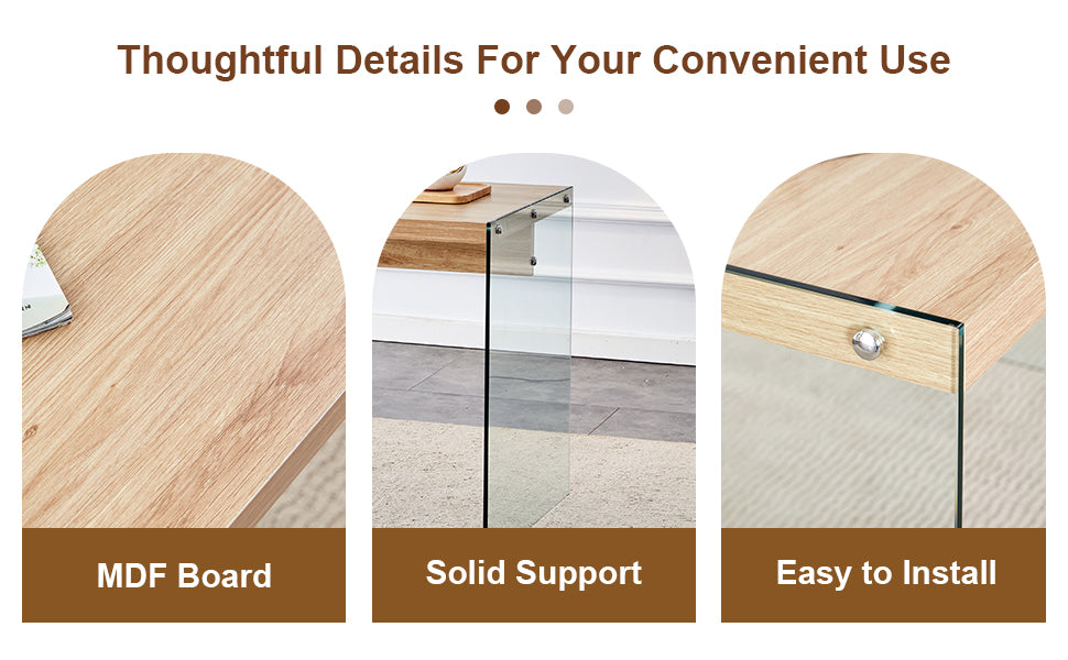 Closeup of light oak MDF board with natural wood grain texture