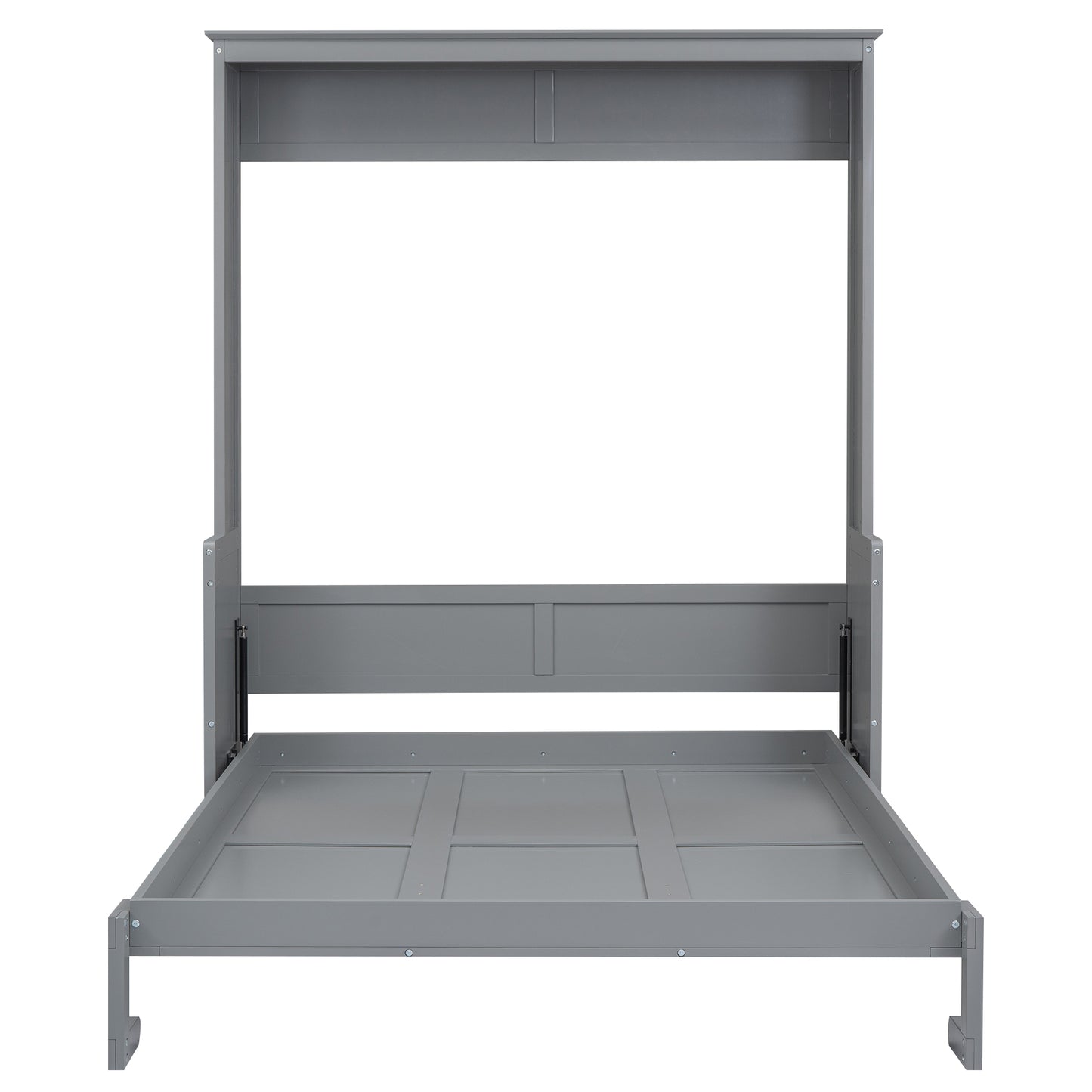 Gray Murphy bed frame with open mattress support