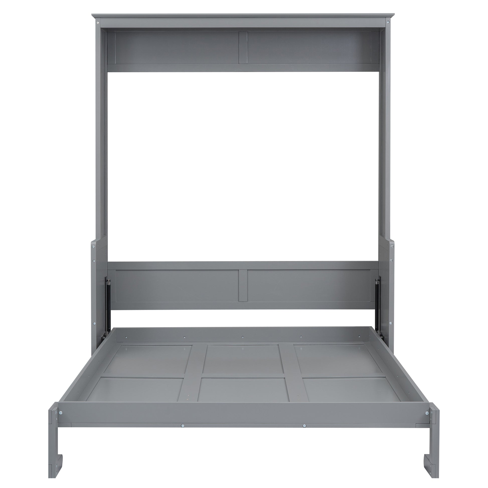 Gray Murphy bed frame with open mattress support