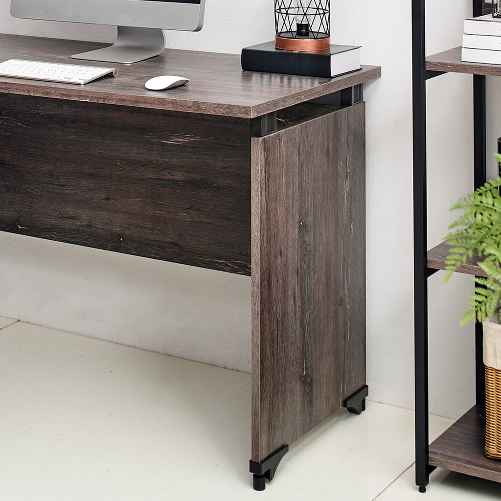 Dark wood desk with modern minimalist design