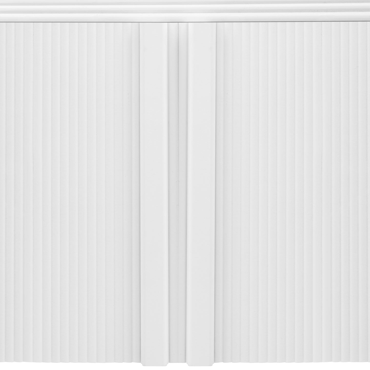 White cabinet doors with vertical fluting