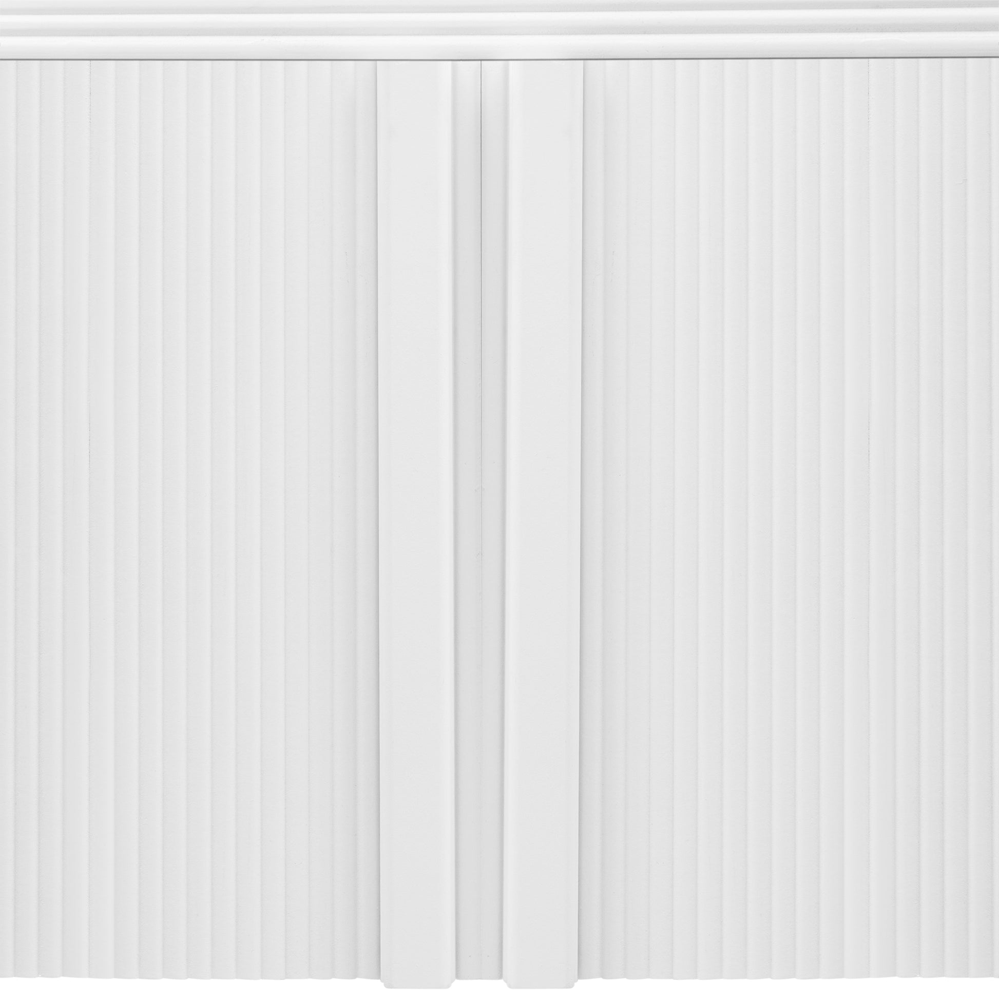 White cabinet doors with vertical fluting