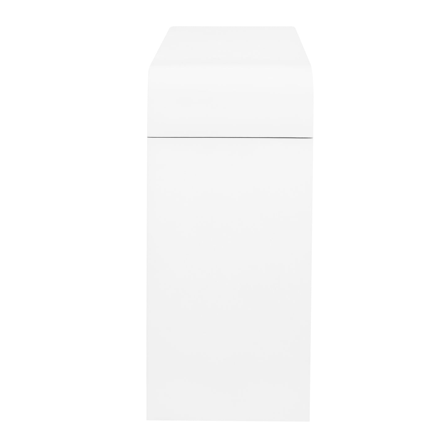 White minimalist storage box with rounded top edge