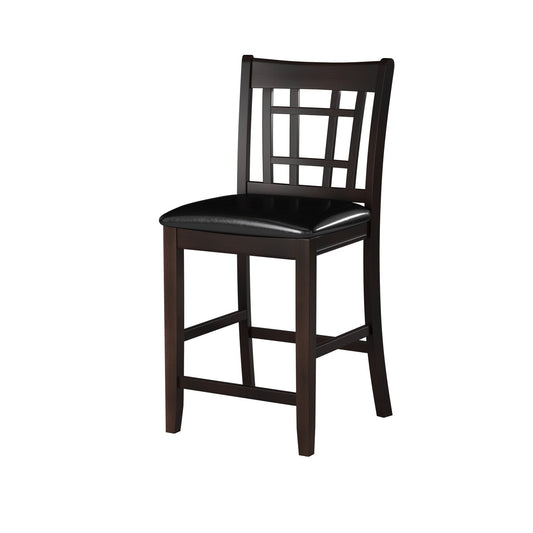 TREATLIFE HOME Classic Style Counter Height Chairs Set of 2 with Faux Leather Upholstery, Dark Cherry Finish