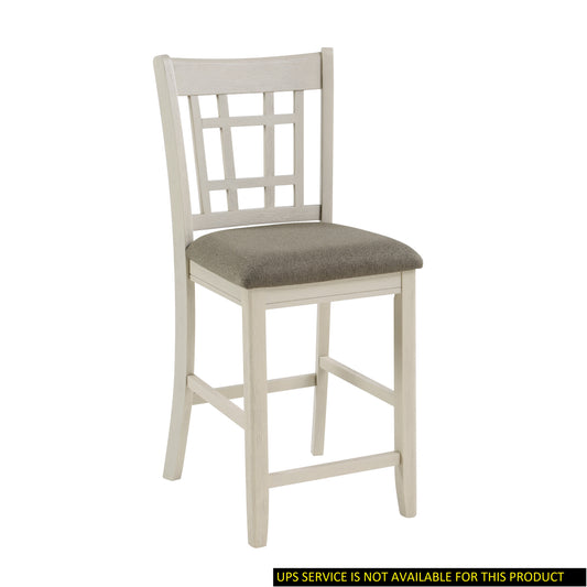 TREATLIFE HOME Antique White Finish Wood Framed Counter Height Chair Set of 2, Upholstered Seat for Casual Dining Room