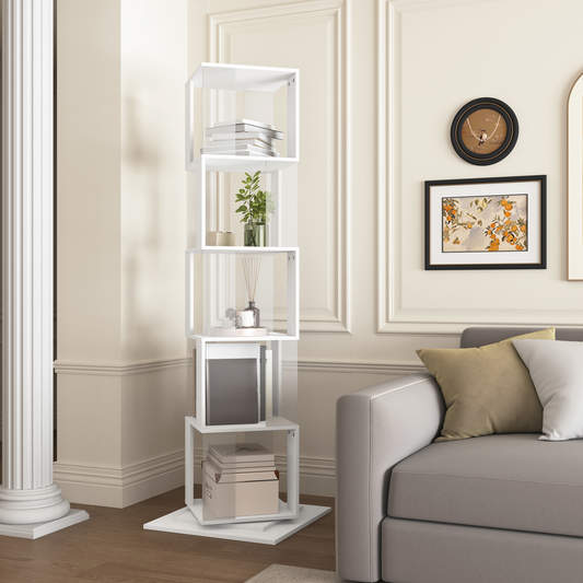 Modern white cube shelving unit for home decor