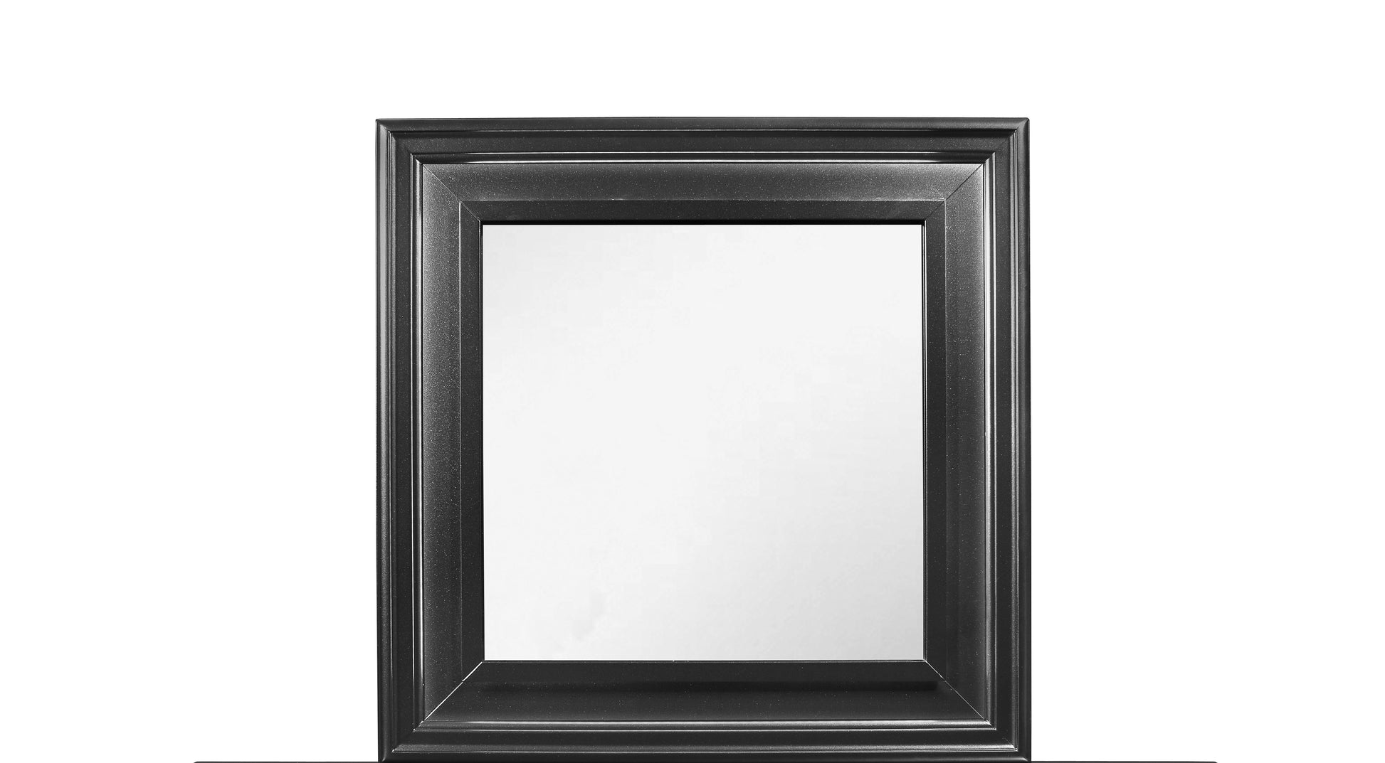 Black ornate framed square mirror for vanity tables and entryways