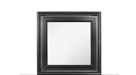 Black ornate framed square mirror for vanity tables and entryways