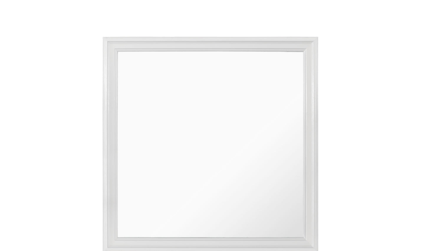 White framed mirror
